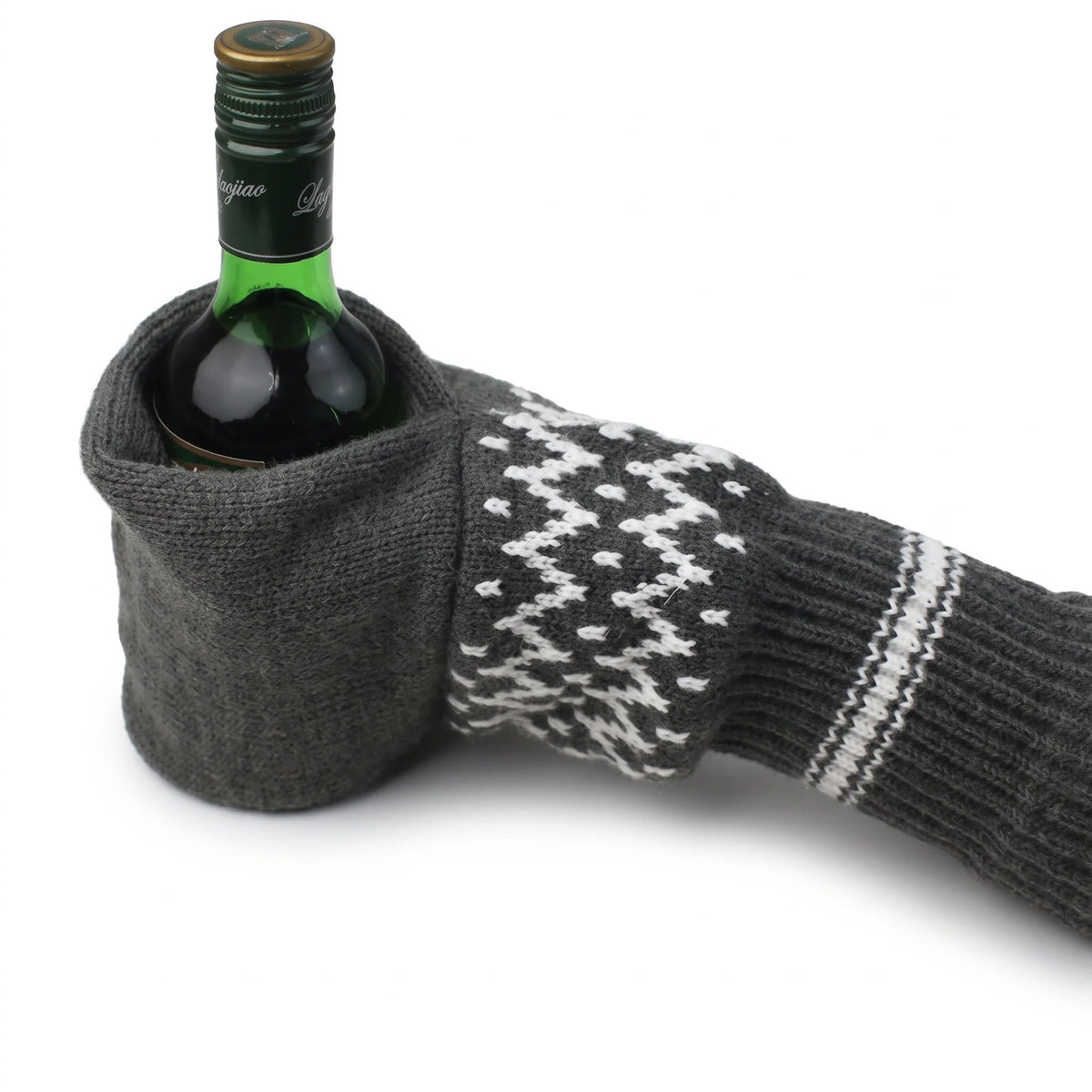 50% OFF 💥Beer Mitten Gloves, Knit Stitched Drink Mitt Holder for White Elephant Gag Gift Tailgating Idea