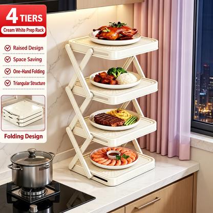 🍽️ 50% OFF NOW! 📦 4-Tier Bowl Storage Rack – Foldable, Stable & Maximizes Your Kitchen Space