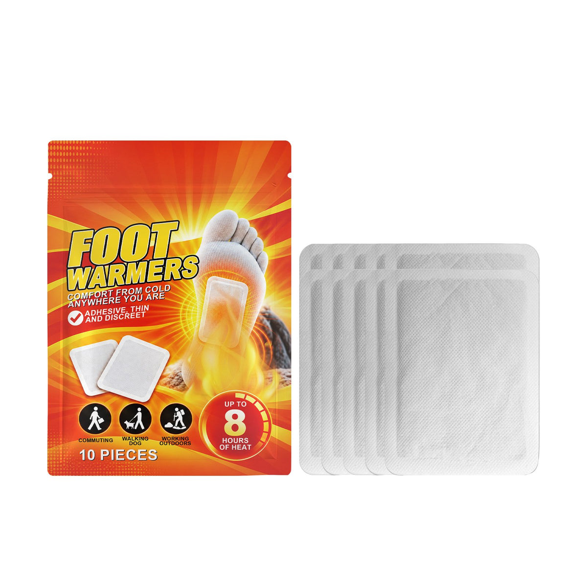 ✨10Pcs Self Heating Foot Warmers 🧦Winter Foot Cold Protection Patch Long Lasting Warm Pad for Hiking & Commuting