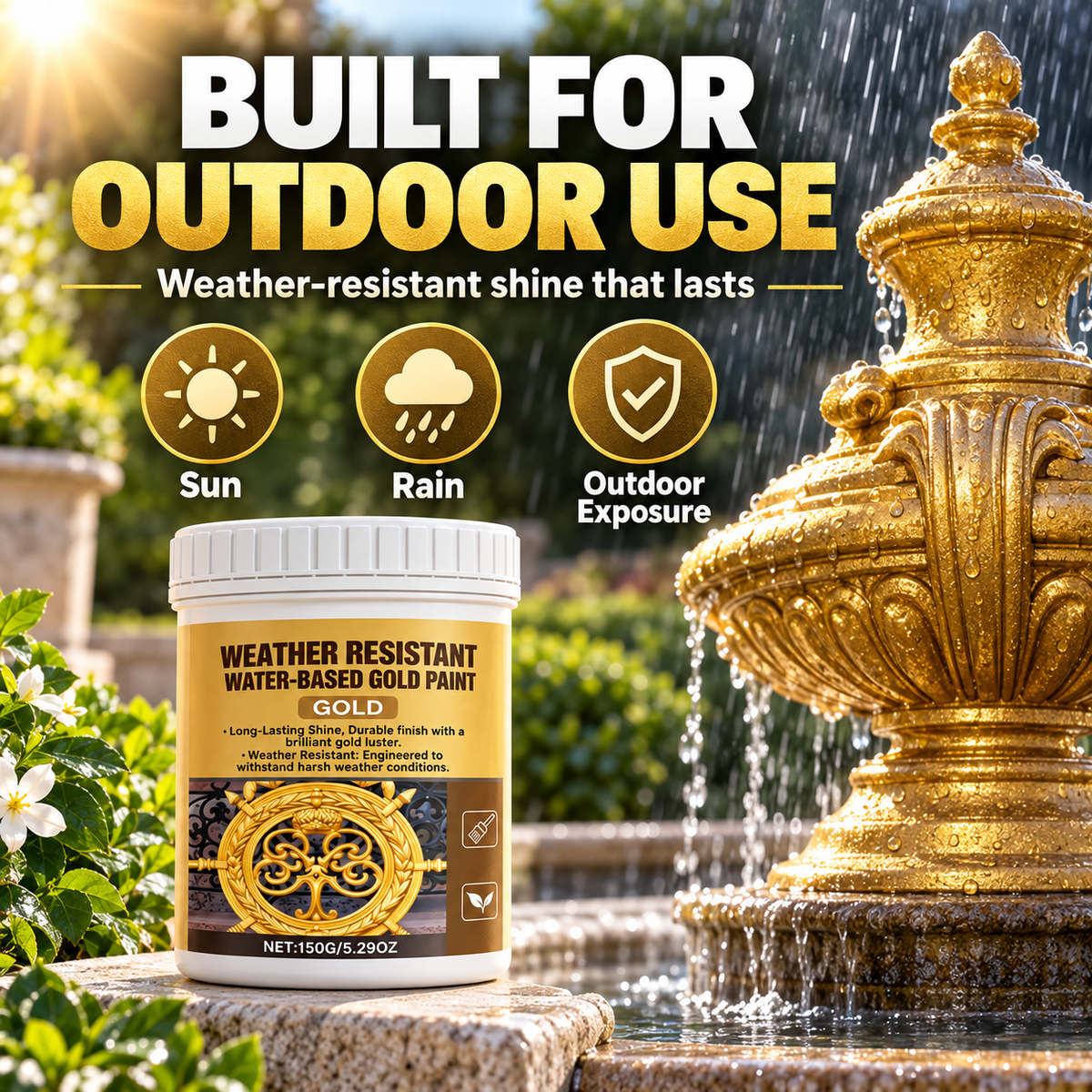 💥HOT SALE🔥Water-Based Weather-Resistant Gold Paint🍀