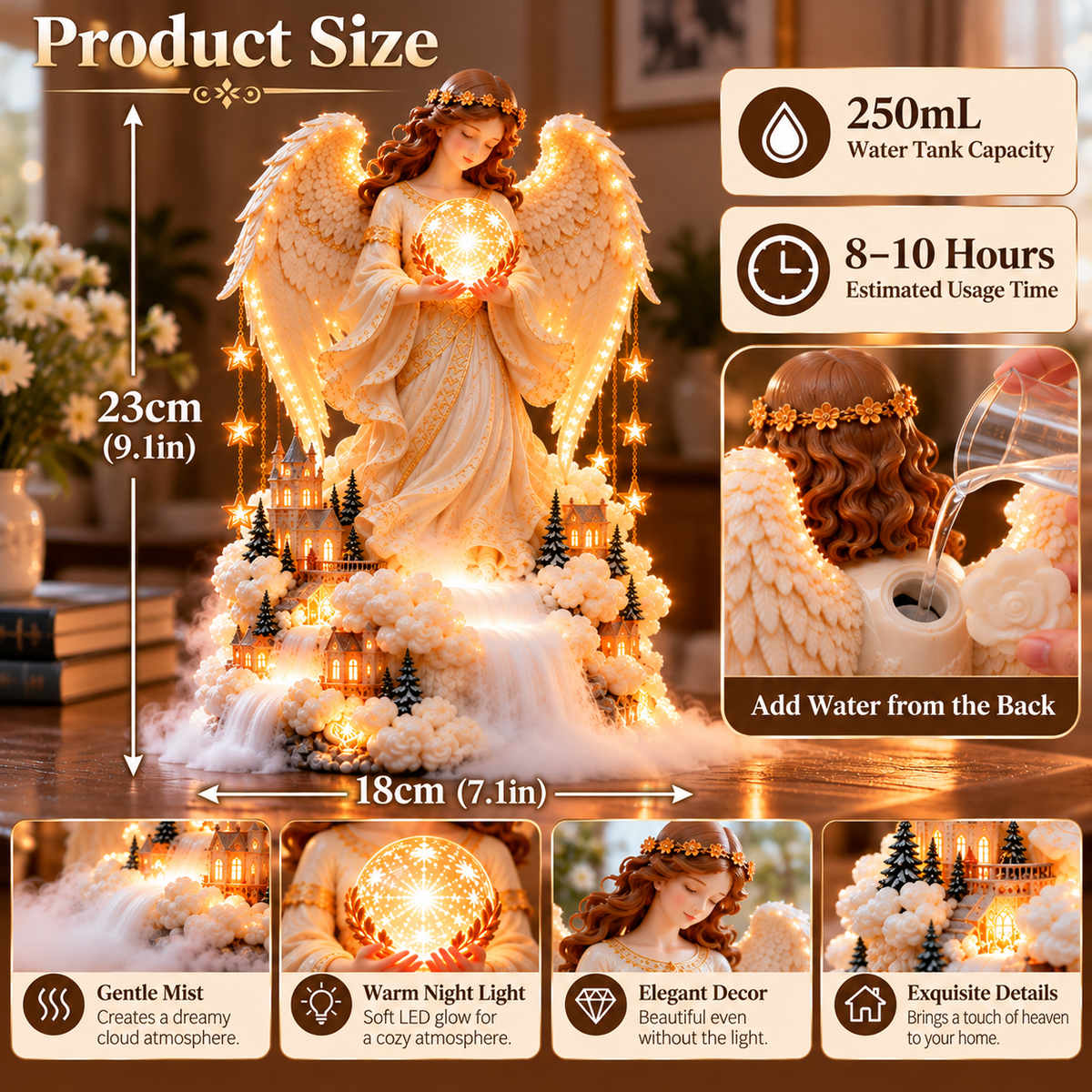 🔥 LAST DAY 49% OFF 👼✨ Angel of Heaven™ | Guardian Angel Mist Night Light  💛
