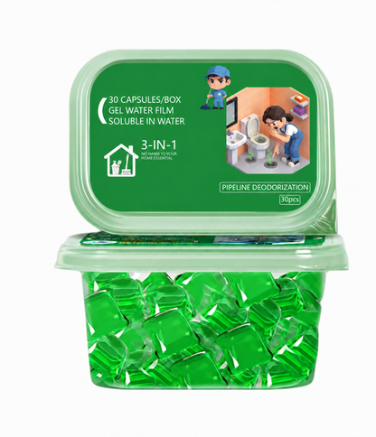 🚽 Drain Cleaning & Deodorizing Pods – Remove Odors & Keep Drains Fresh! ✨🍀