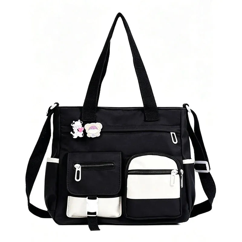 ✨ Everyday Convenience | Large-Capacity Multi-Pocket Canvas Tote Bag