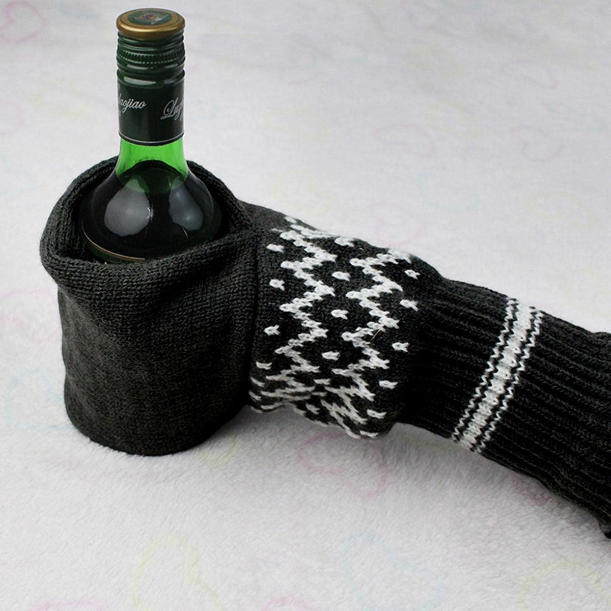 50% OFF 💥Beer Mitten Gloves, Knit Stitched Drink Mitt Holder for White Elephant Gag Gift Tailgating Idea