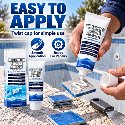 🔧 Pool Tile Repair Adhesive-Fix Loose & Cracked Tiles🍀