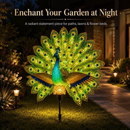🦚✨Solar Peacock Garden Sculpture
