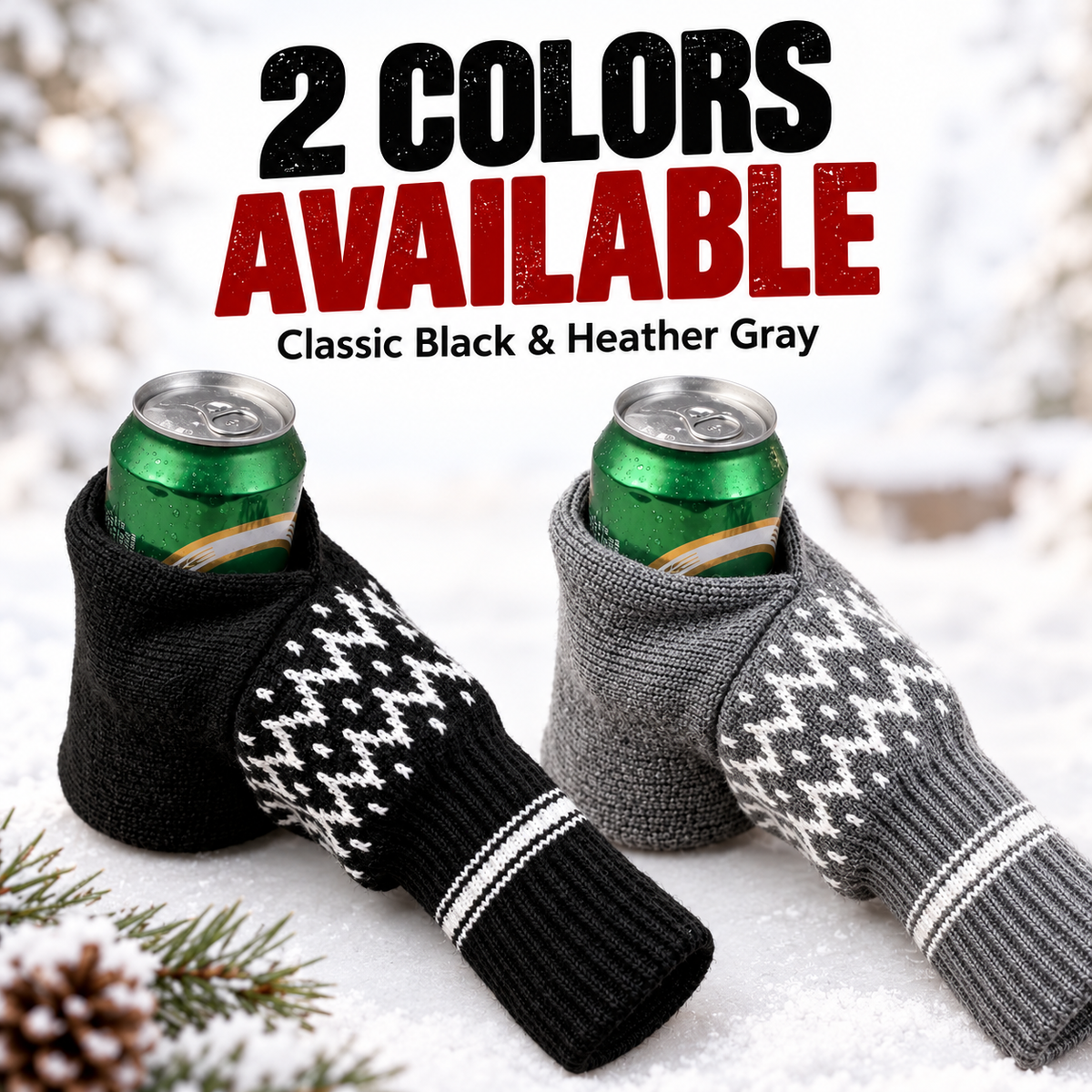 🔥50% OFF 💥Beer Mitten Gloves, Knit Stitched Drink Mitt Holder for White Elephant Gag Gift Tailgating Idea🍀