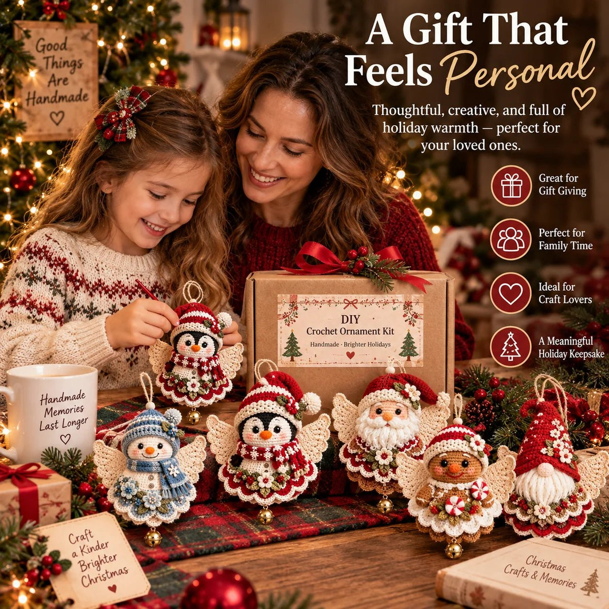 🎄 DIY Crochet Christmas Angel Ornament Kit – Make, Hang & Treasure✨