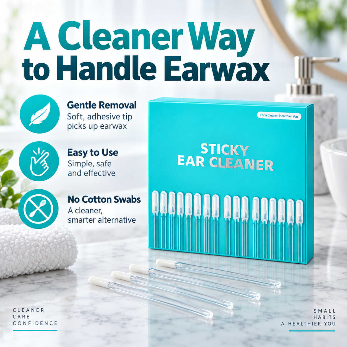 Sticky Ear Cleaner product and packaging