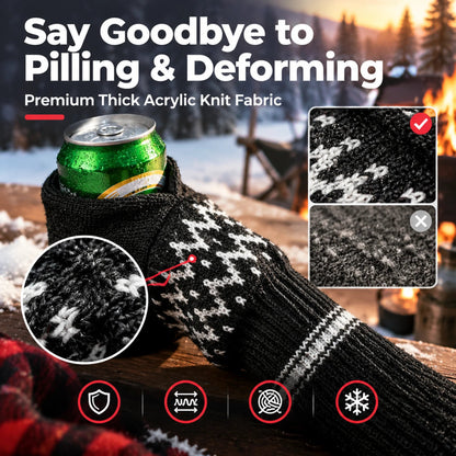 50% OFF 💥Beer Mitten Gloves, Knit Stitched Drink Mitt Holder for White Elephant Gag Gift Tailgating Idea