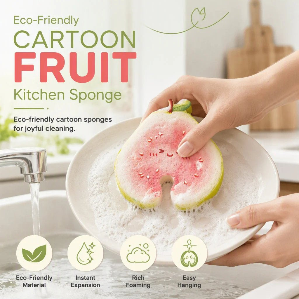 🥗✨Cute fruit-shaped dishwashing sponge brush⏳