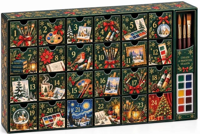 🎄 24 Days of Painting Advent Calendar – Christmas DIY Art Kit 🎨✨
