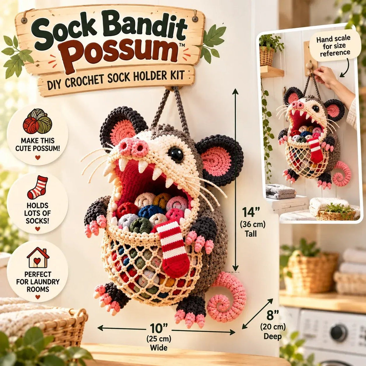 🔥Limited time 49% OFF🧦 DIY Crochet Animal Sock Holder Kit  🦈🐊