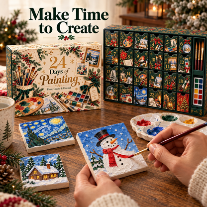 🎄 24 Days of Painting Advent Calendar – Christmas DIY Art Kit 🎨✨