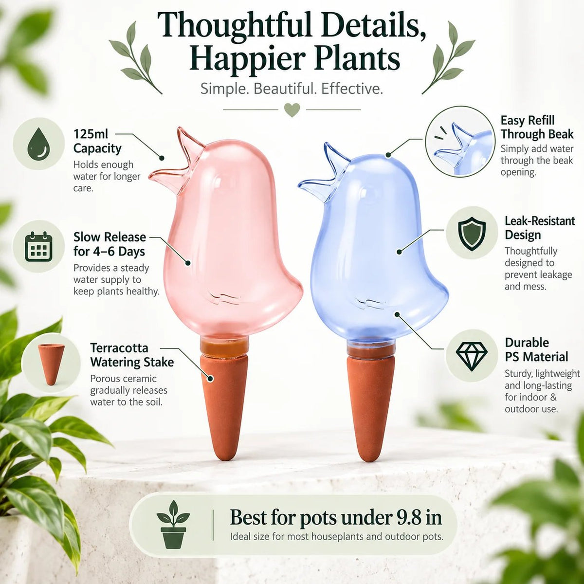 📍  🌱Automatic Self-Watering Plant Spikes – Adjustable Drip Irrigation System
