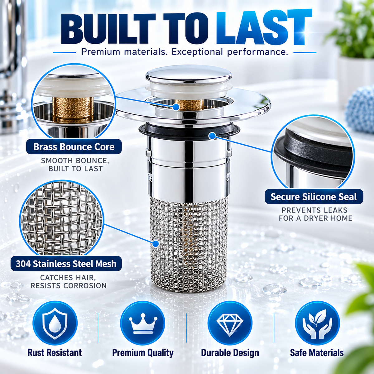 🔥Universal  Pop-Up Drain Stopper⭐🛒