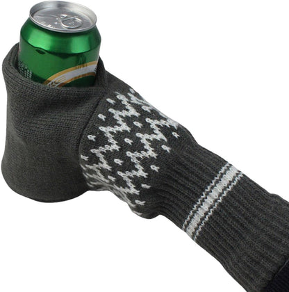 50% OFF 💥Beer Mitten Gloves, Knit Stitched Drink Mitt Holder for White Elephant Gag Gift Tailgating Idea