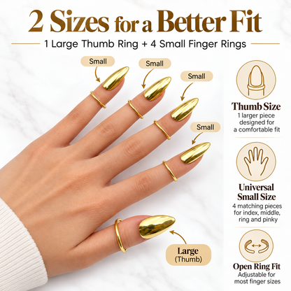 💍Metal Fingertip Nail Ring ✨Fashion Nail Jewelry Accessory🍀