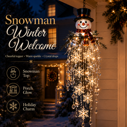 Crystal Cascade Christmas Light™ – Hanging Snowflake & Crystal LED Porch Décor ✨❄️
