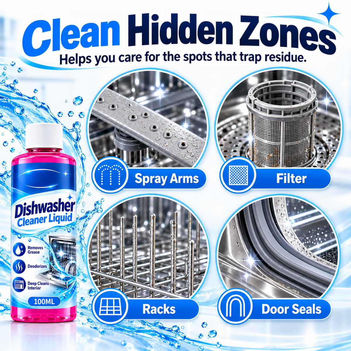 ✨ Dishwasher Deep Cleaner – Removes Grease & Limescale🍀