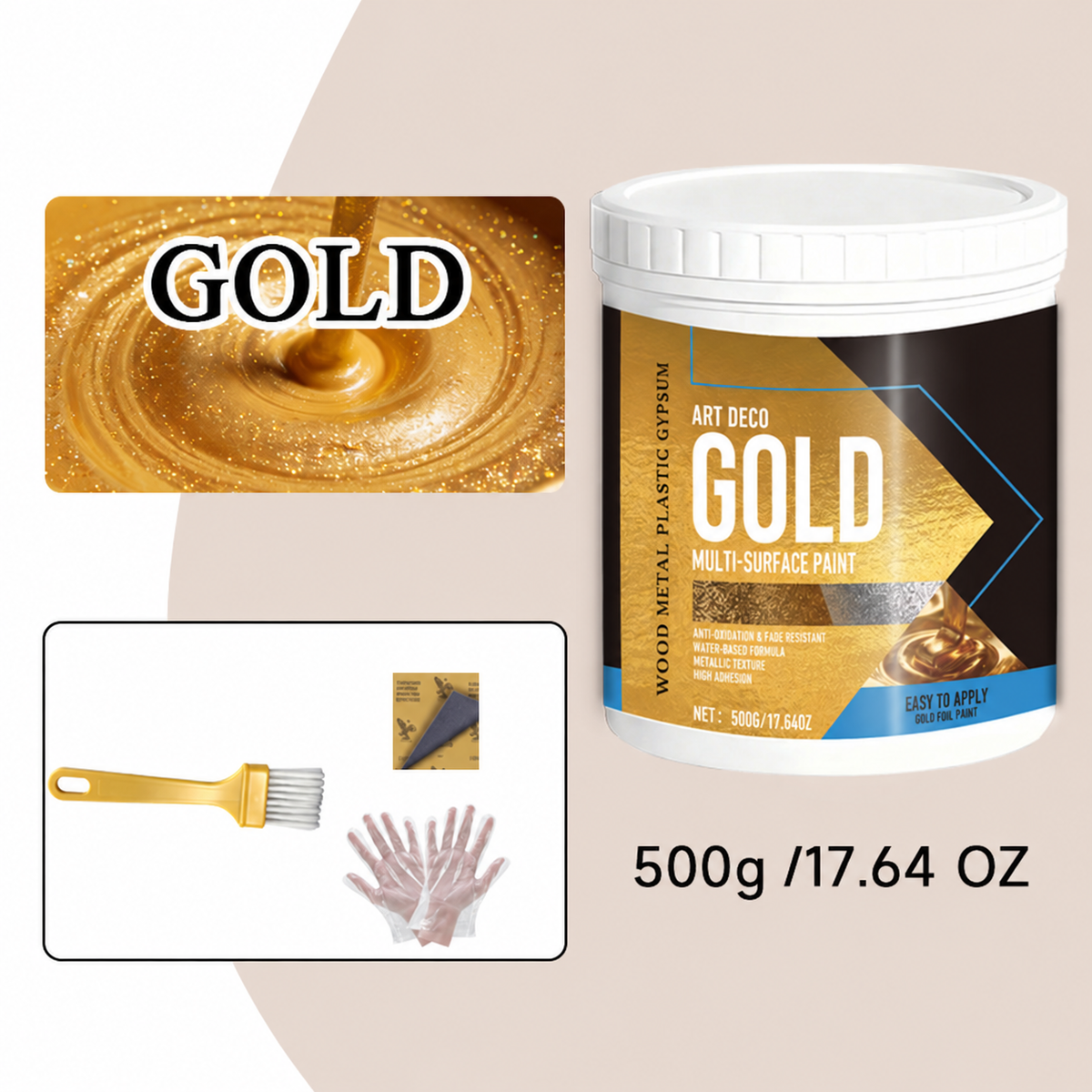 🥳High Adhesion Multi-Surface Gold Foil Paint⏳