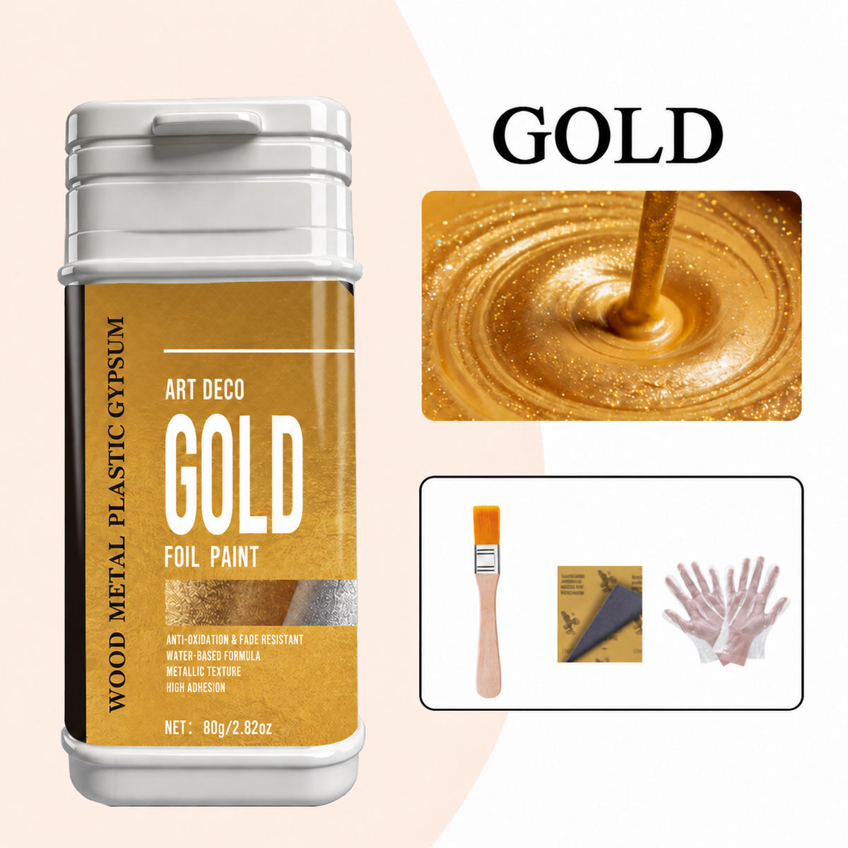 🥳High Adhesion Multi-Surface Gold Foil Paint⏳