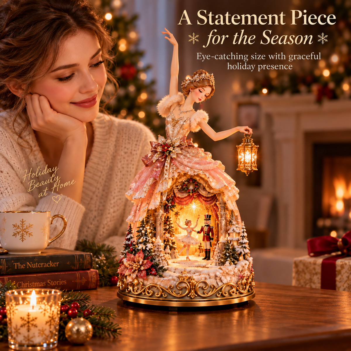 🔥LAST DAY 49% OFF 🩰 Winter Ballerina Story Lamp™ – Lighted Nutcracker Christmas Tabletop Decor ⏳