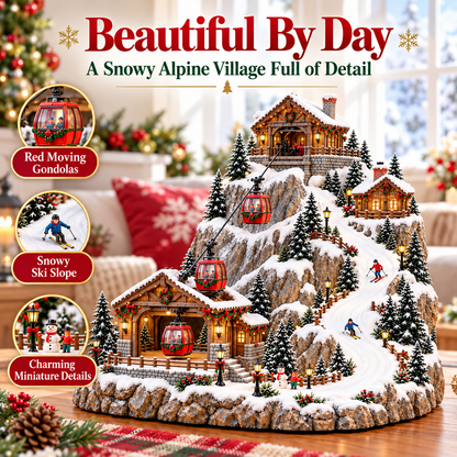 🎄🚡 Animated Christmas Ski Village with Moving Cable Cars ✨🍀