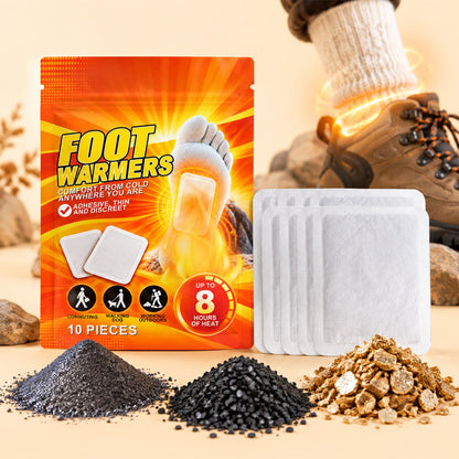 ✨10Pcs Self Heating Foot Warmers 🧦Winter Foot Cold Protection Patch Long Lasting Warm Pad for Hiking & Commuting