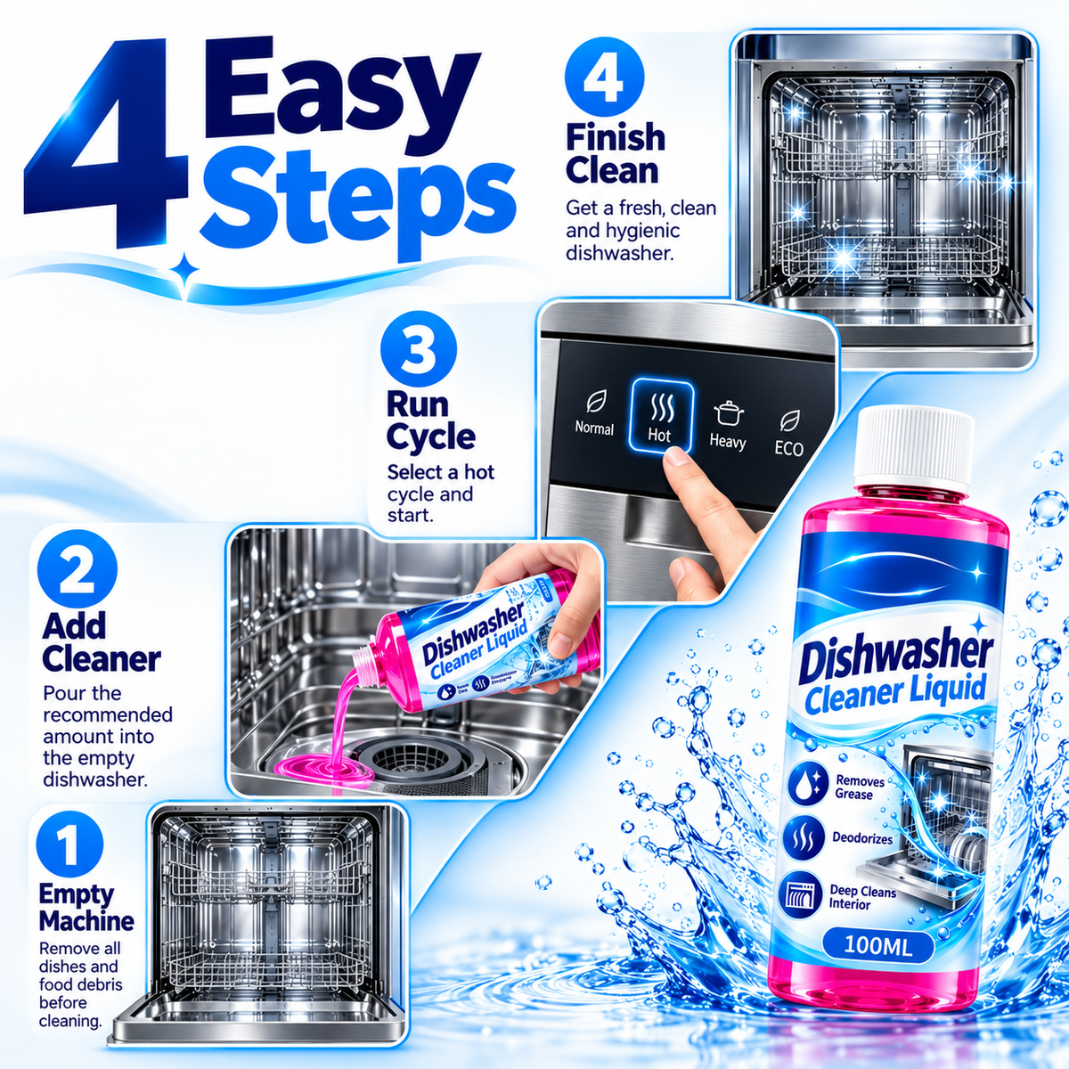 ✨ Dishwasher Deep Cleaner – Removes Grease & Limescale🍀