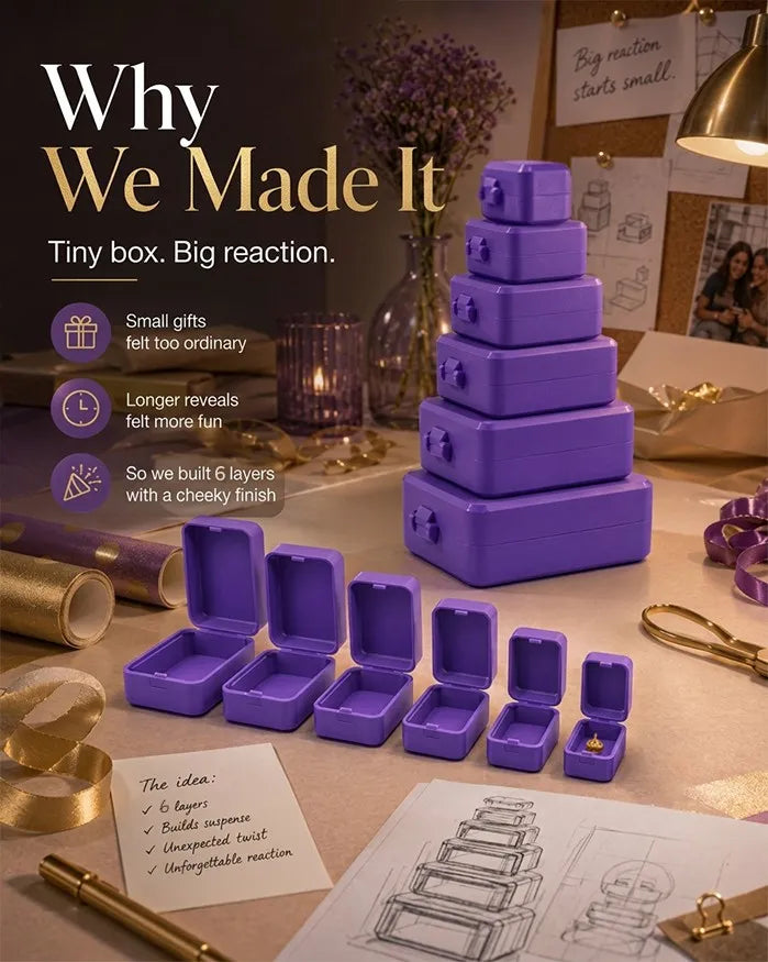 🎁 6-Layer Nesting Prank Gift Box | Pick Your Surprise: Middle Finger, Spider or Number 67