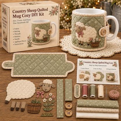 🐷 Farmhouse Friends Mug Cozy Sewing Kit