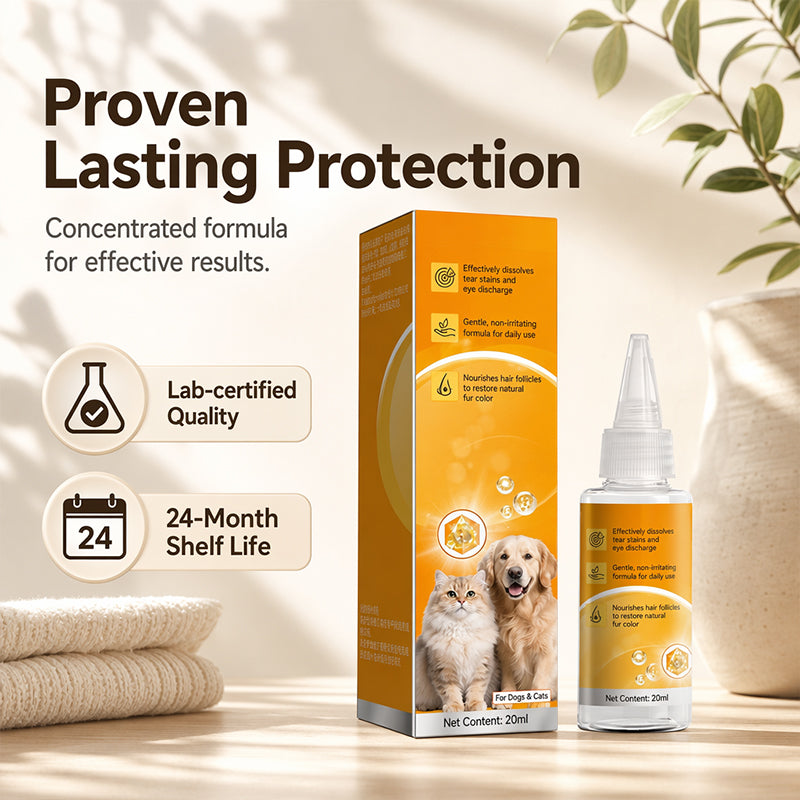 Pet Tear Stain Essence bottle and packaging