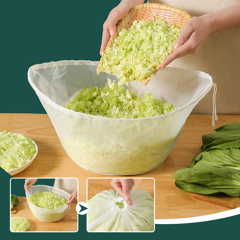 🥬Large 180-Mesh Vegetable & Soy Milk Straining Bag – Easy Squeeze & Reusable🍀