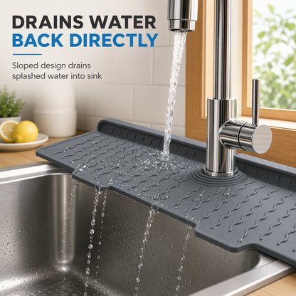 🎁2026 New Arrivals 50% OFF💥Silicone Faucet Splash Guard Mat — Drain Fast, Cuttable🧽