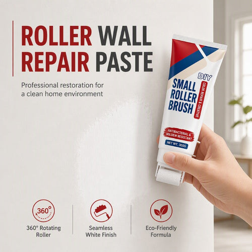 ⏰Limited-Time Buy1Get1Free ✨ Waterproof Wall Repair Paste (Includes Mini Roller Brush) 🧱 Easily Repair Wall Cracks, Mold, and Paint Damage