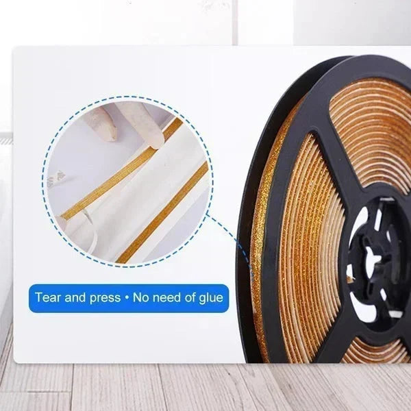 Gold self adhesive decorative caulk strip