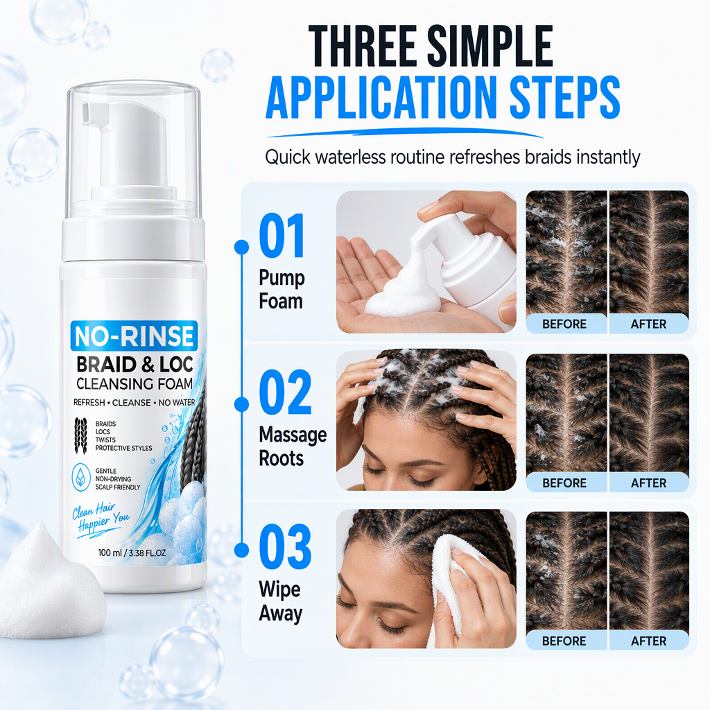 Wasserfreier Reinigungsschaum für Dreadlocks und Braids