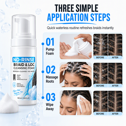 Wasserfreier Reinigungsschaum für Dreadlocks und Braids