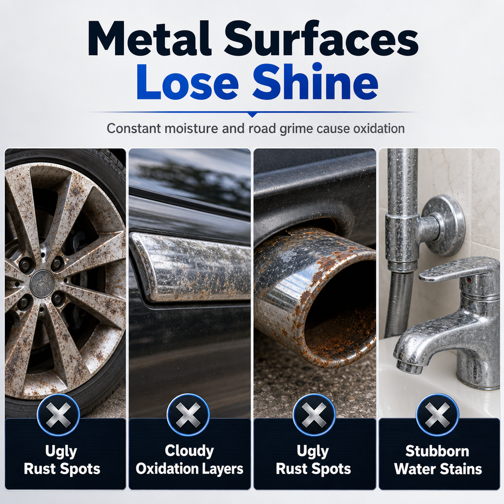 Restore Mirror Shine Instantly! Scratch-Free Chrome Polish Paste