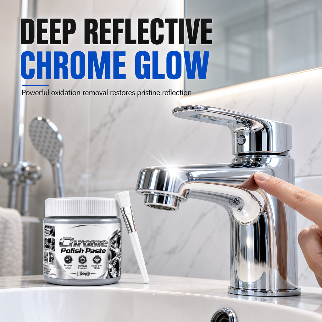 Restore Mirror Shine Instantly! Scratch-Free Chrome Polish Paste