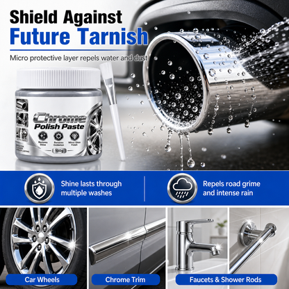 Restore Mirror Shine Instantly! Scratch-Free Chrome Polish Paste
