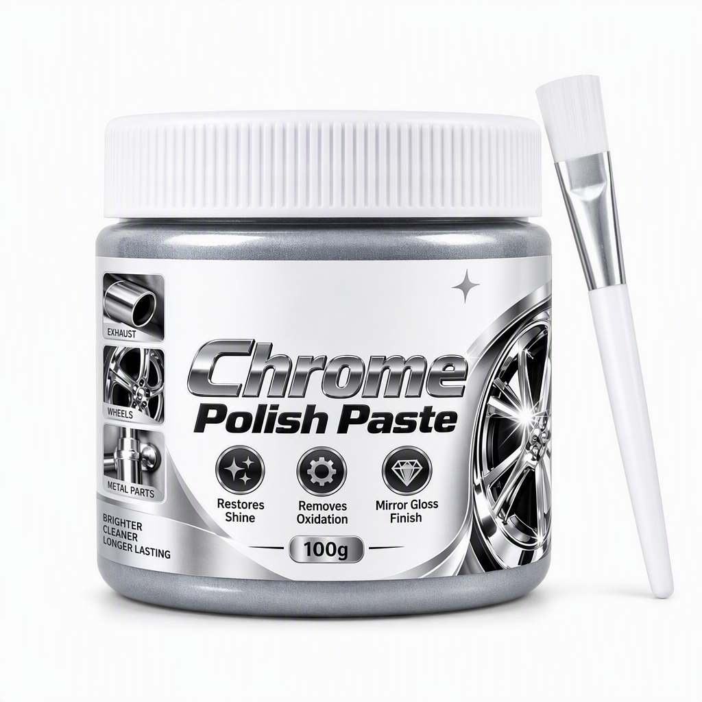 Restore Mirror Shine Instantly! Scratch-Free Chrome Polish Paste