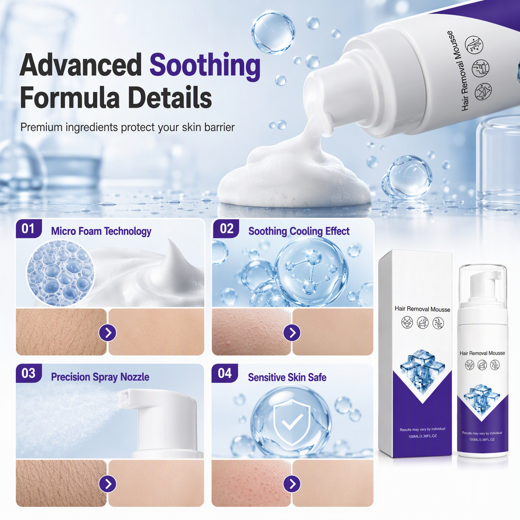 Gentle Hydrating Hair Removal Mousse for Body Hair