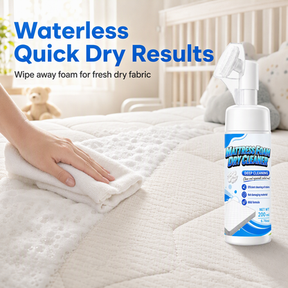No-Rinse Mattress Foam Cleaner | Waterless Dry Cleaning Spray for Mattress, Sofa, Upholstery & Car Seats