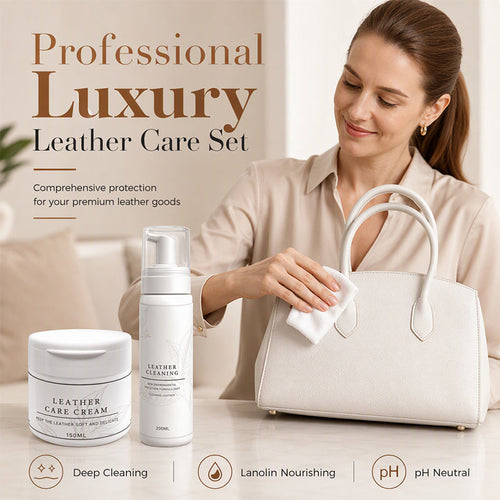 👜 LIMITED-TIME 50% OFF! ✨ Professional Leather Cleaner & Nourishing Care Cream Set – 2-Step Spa Treatment, For Bags Shoes & Car Seats 🧴