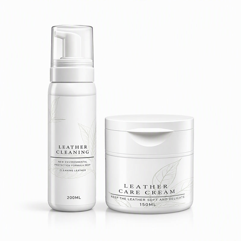 👜 LIMITED-TIME 50% OFF! ✨ Professional Leather Cleaner & Nourishing Care Cream Set – 2-Step Spa Treatment, For Bags Shoes & Car Seats 🧴