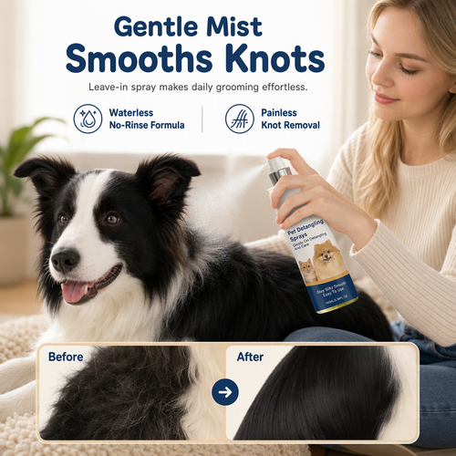 Ontklittende en gladmakende spray voor dierenharen
