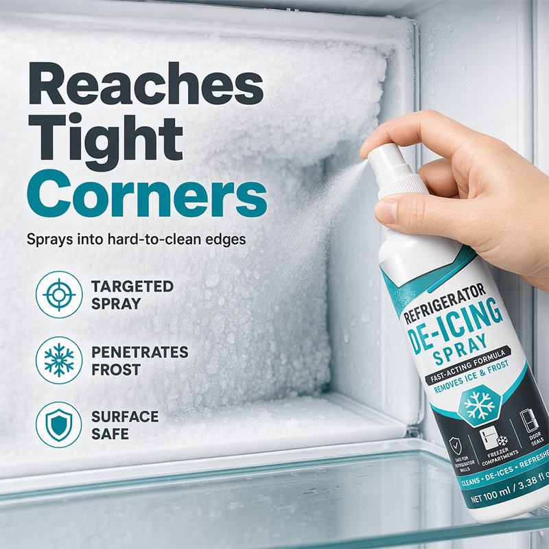 🧊 Freezer Defrosting Spray – Helps Loosen Ice & Frost Buildup❄️