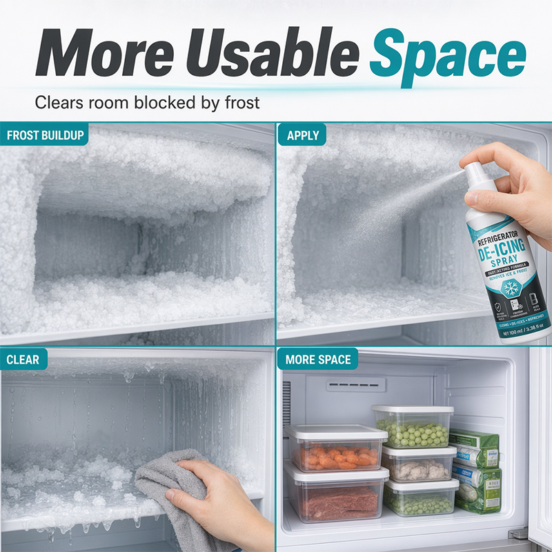 🧊 Freezer Defrosting Spray – Helps Loosen Ice & Frost Buildup❄️